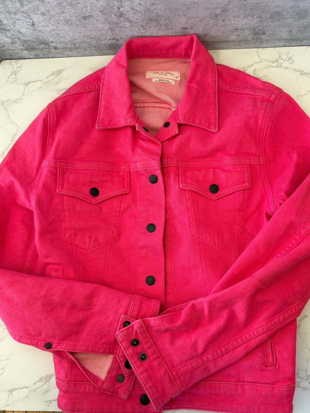 rag & bone Hot Pink Denim Trucker Jacket